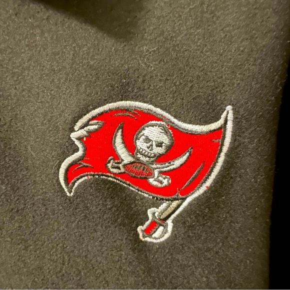 RARE NFL Tampa Bay Buccaneers Wool Leather Varsity Jacket Black Red Size Men Med - Picture 3 of 10